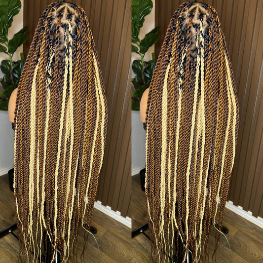 Jumbo twist two tone braided wig