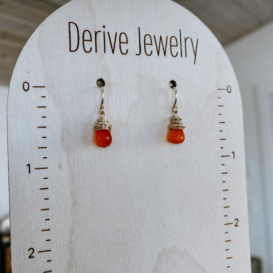 Mini Carnelian Drop Earrings