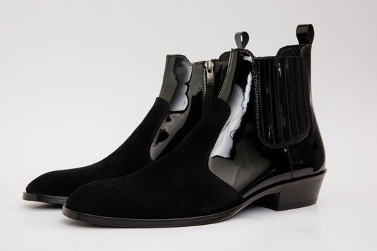 The Sorhag Black Suede Leather Dress Men Boot