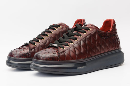 The Adler Burgundy Snk Leather Men Sneaker Limited Edition