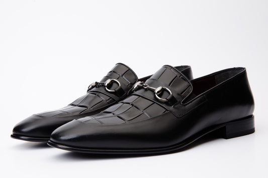 The Pusan Black Leather Bit Loafer Men Shoe Final Sale!