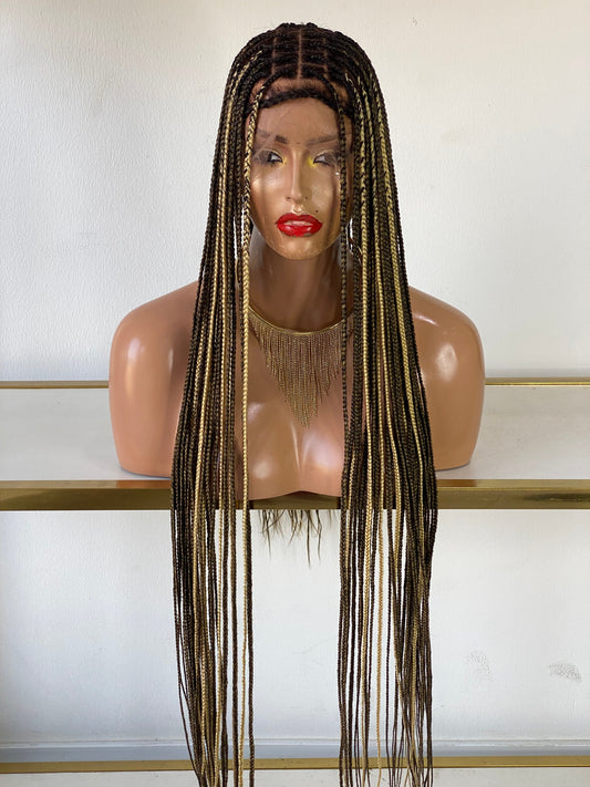 Ready to Ship- Knotless mix color Full lace braided wigs