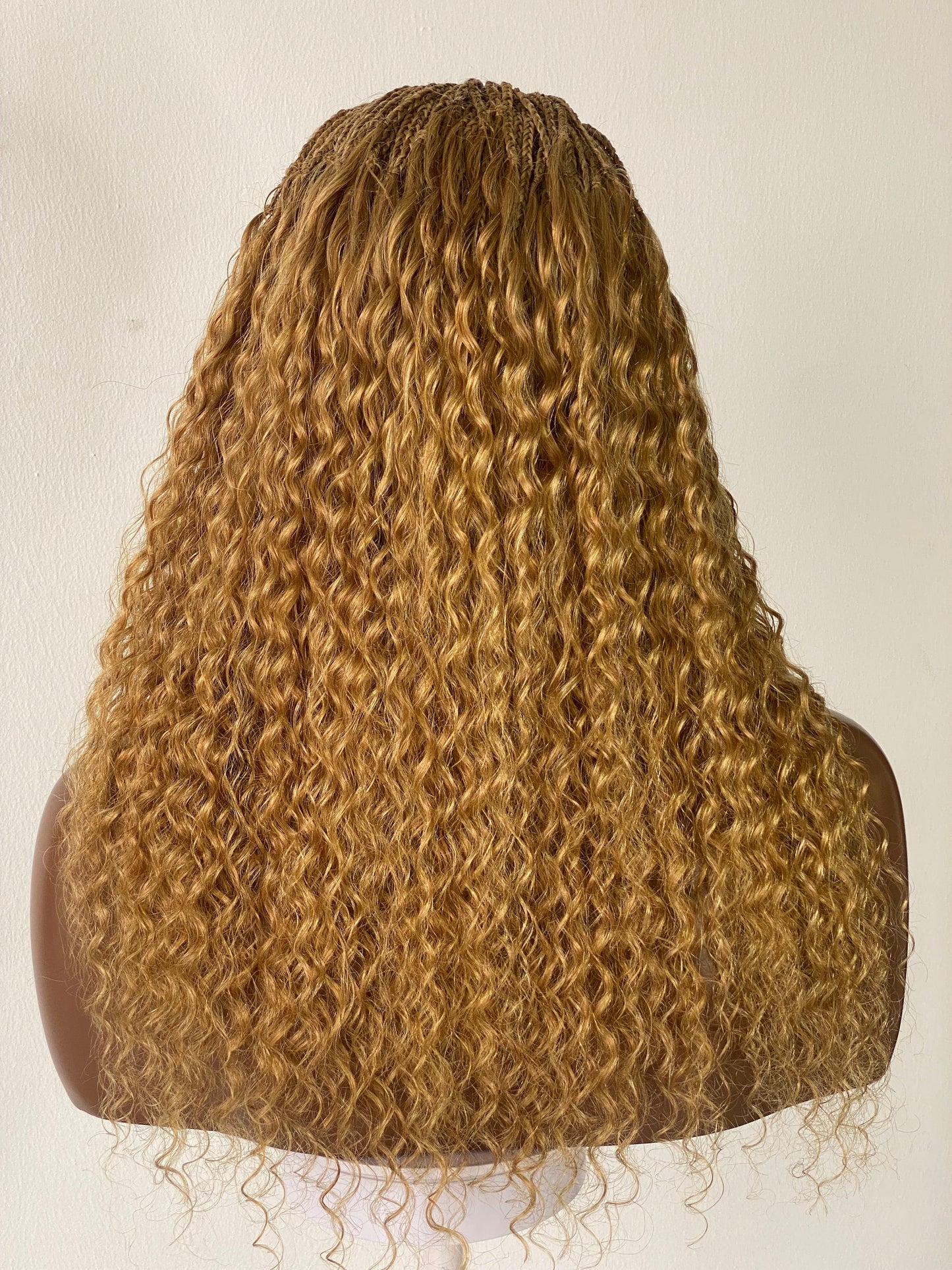 Wet And Wavy 100% Human Hair Knotless Braid Wig, HD Full Lace, Blond Color