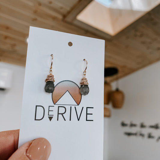 Mini Labradorite Drop Earrings