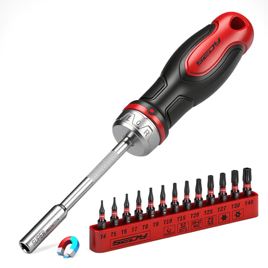 11-Piece Precision Screwdriver Set - Magnetic Mini Screwdrivers for Eyeglasses, Watches, Computers, Laptops, Phones - Phillips, Slotted, Torx, Non-Slip Handle, Portable Storage Bag Included