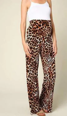 New Bohemian Print Leopard Wide Leg Pants for Women