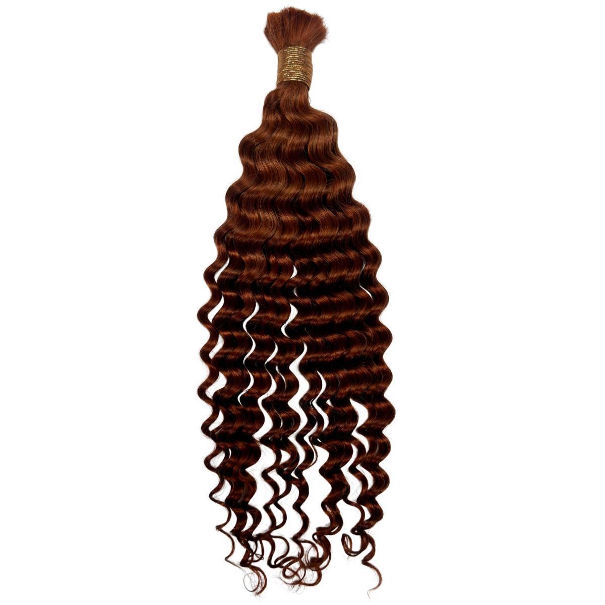 Copper Deep Wave Color 350 Bulk 100% Human Braiding Hair