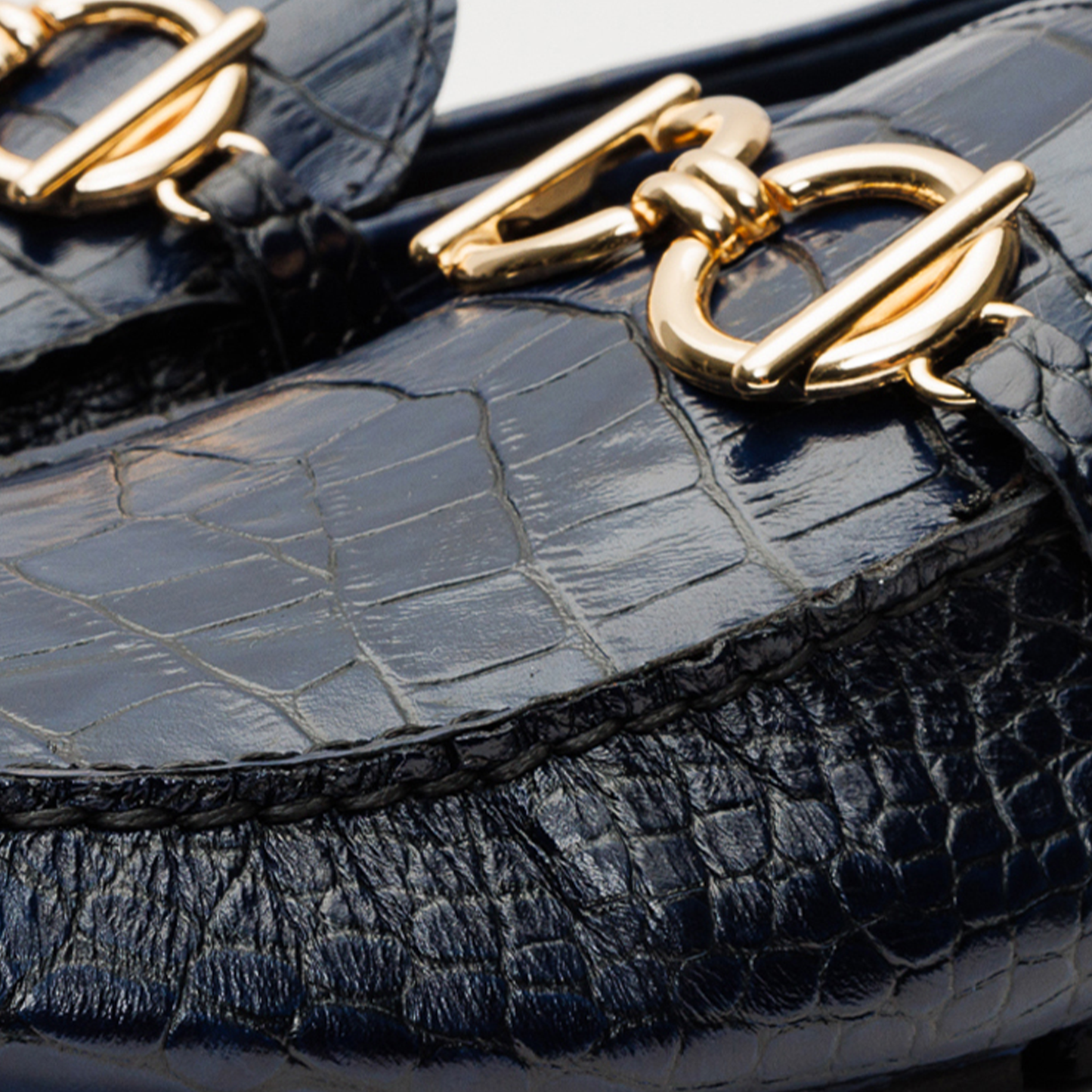 The Pisa Navy Blue Leather Bit Drive Loafer Men Shoe