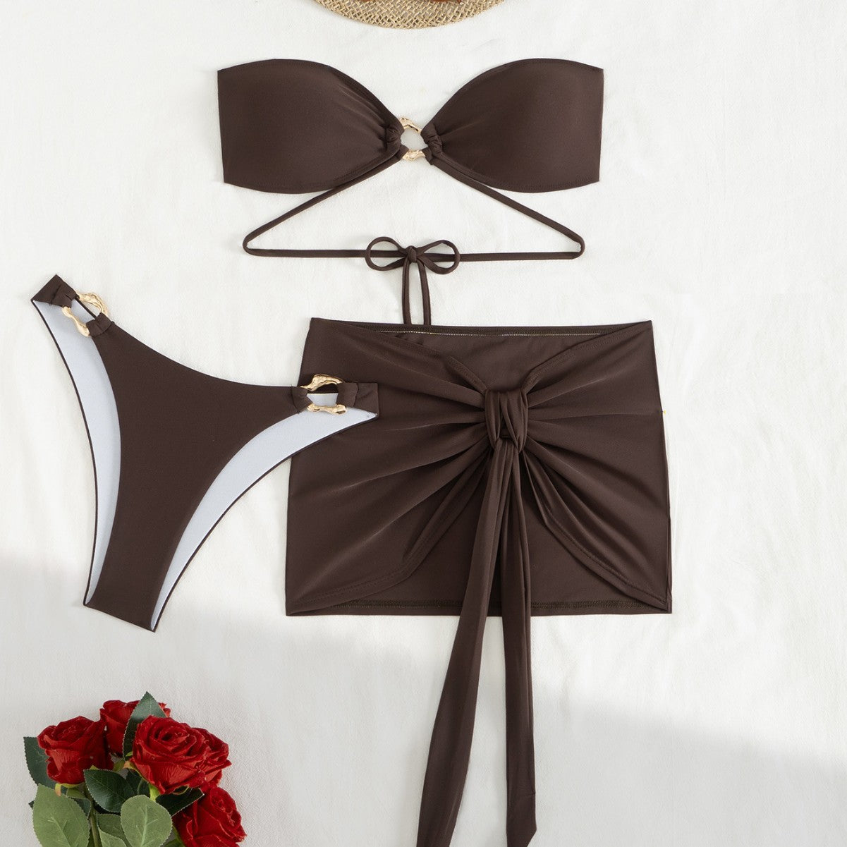 Direct Sexy Bikini Three Piece Sets Split Skirt Women Swimsuit Sexy Tube Top Arrival