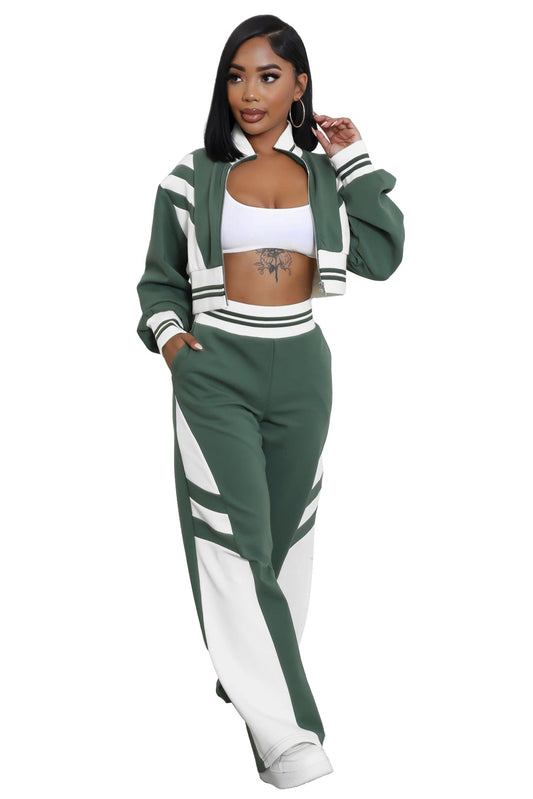 WOMEN FASHION CASUAL TWO PIECE PANT SET