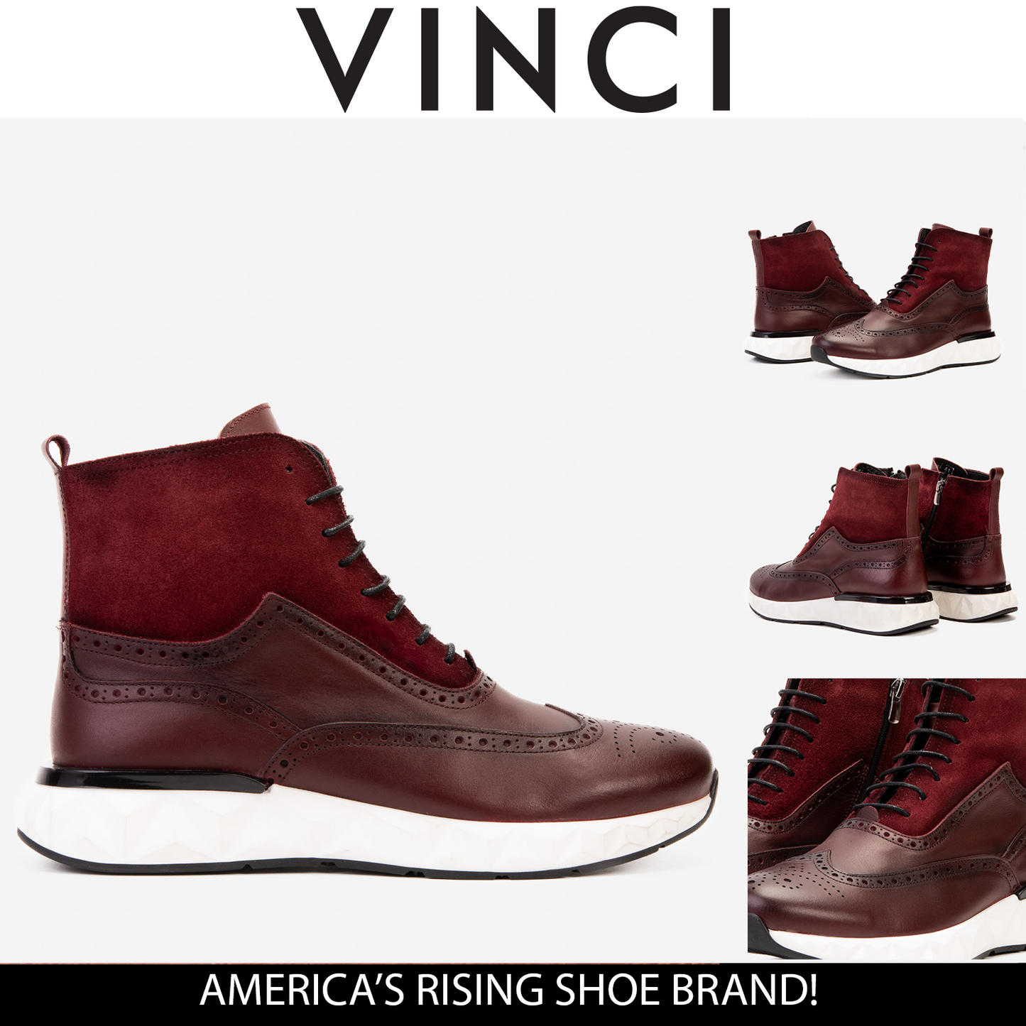 The Regent Burgundy Leather Wingtip
Brogue Men Casual Boot