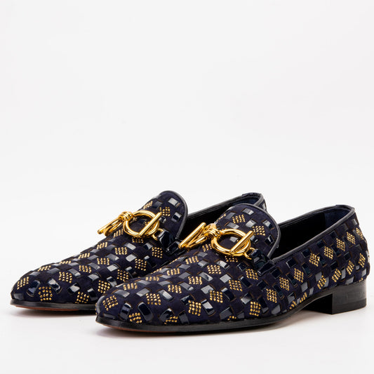 The Vicino Shoe Navy Blue Bit Dress Loafer Men Shoe