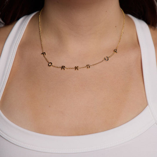 Arizona State University "Forks Up" Initial Necklace