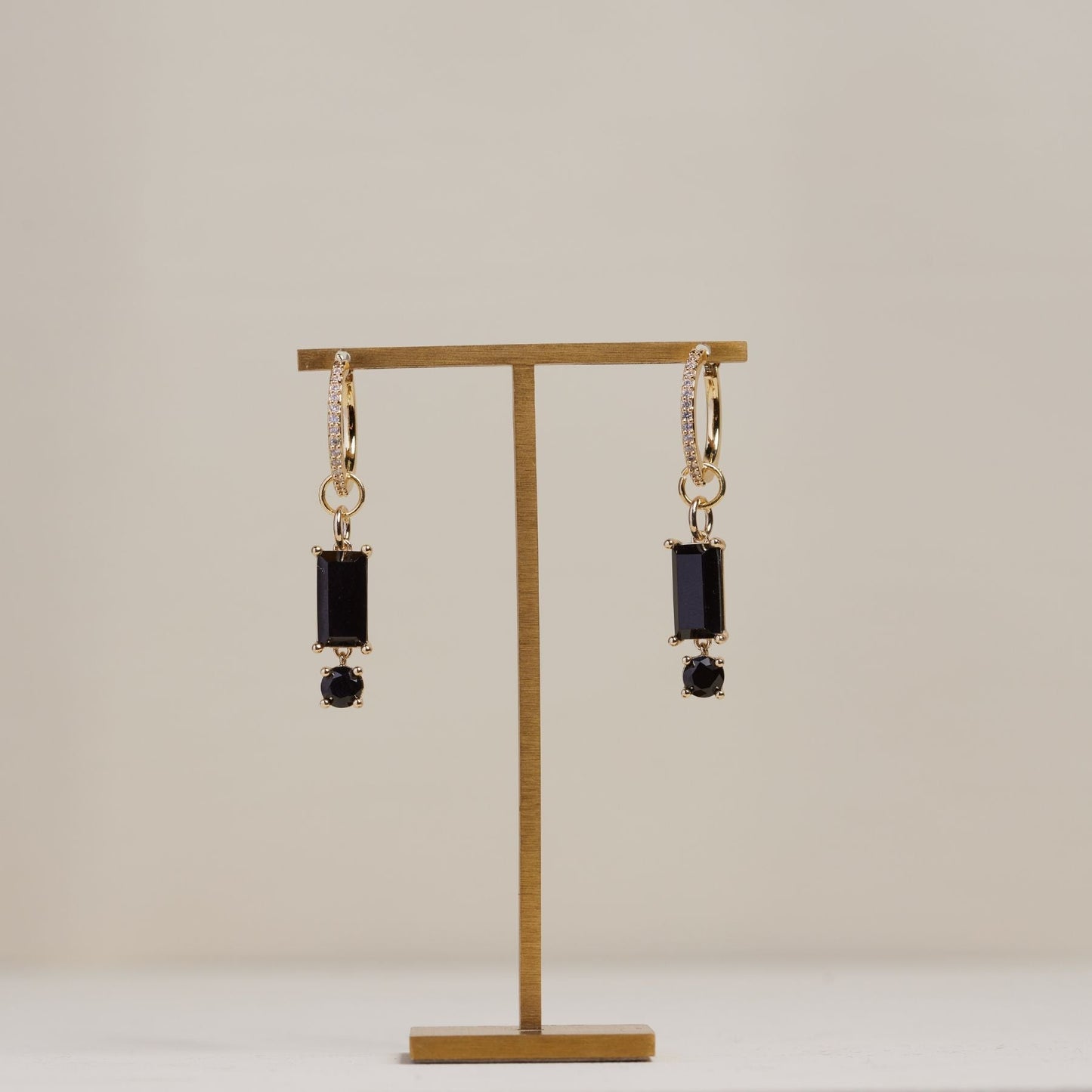 Black Crystal Baguette Charms