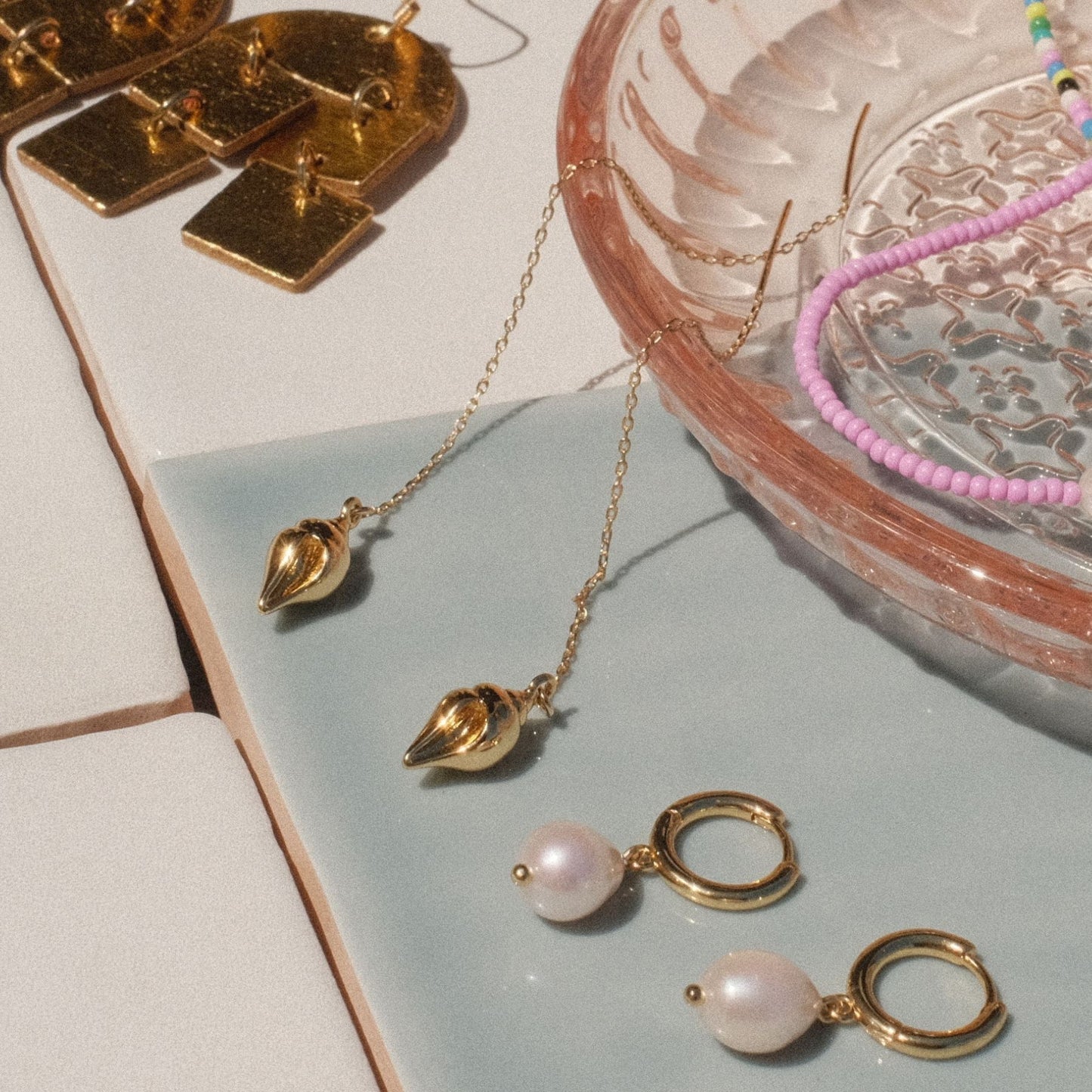 Gold Conch Shell Threaders