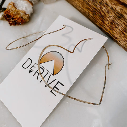 Large Heart Threader Earrings