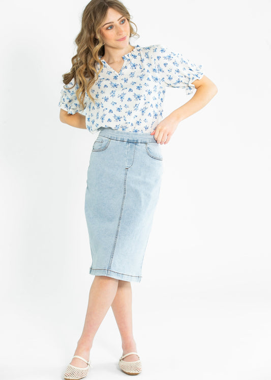 Laurel V-neck Floral Short Sleeve Top - FINAL SALE