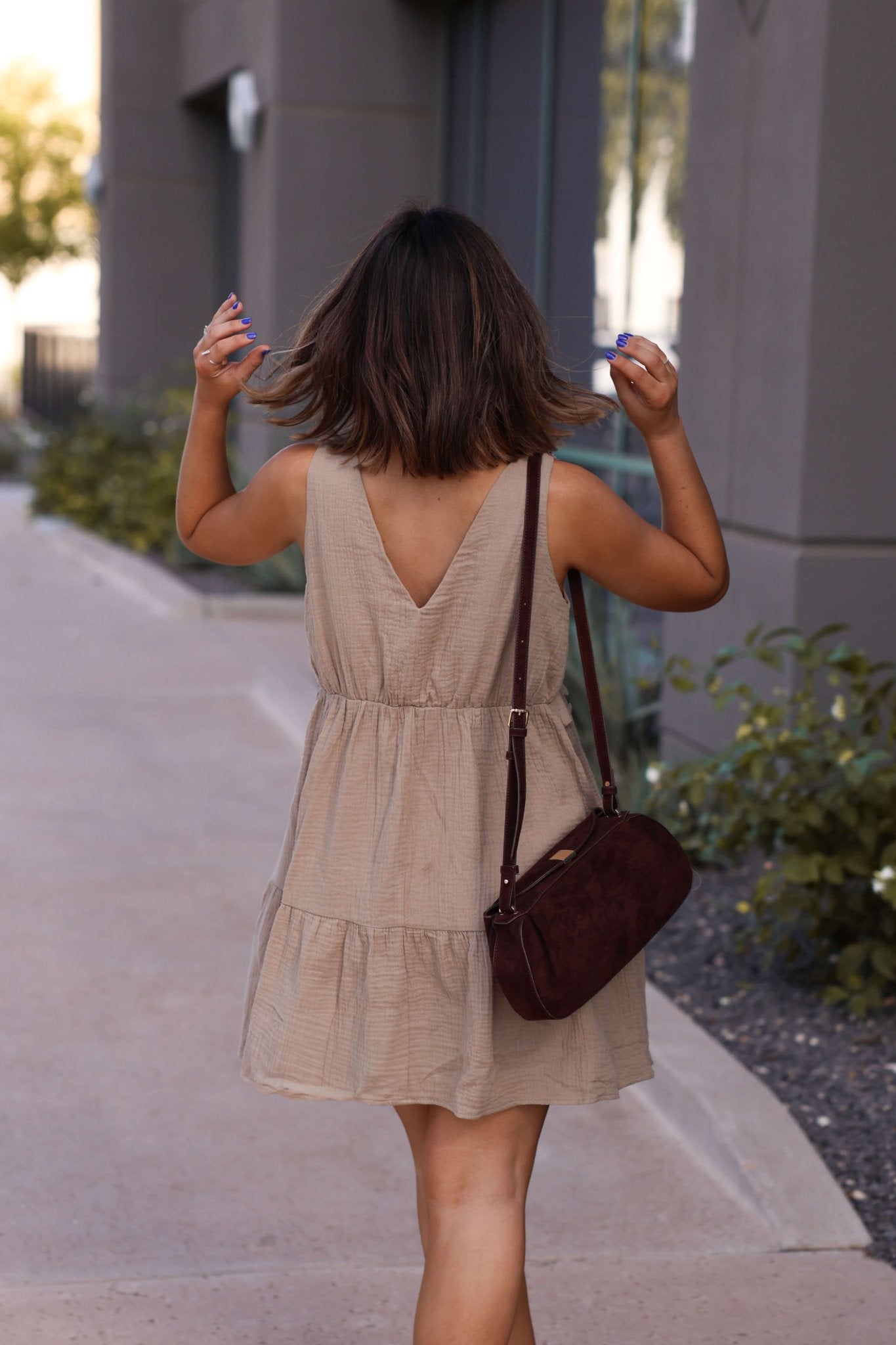 Lila Mocha Ruffle Tiered Tank Mini Dress - DOORBUSTER