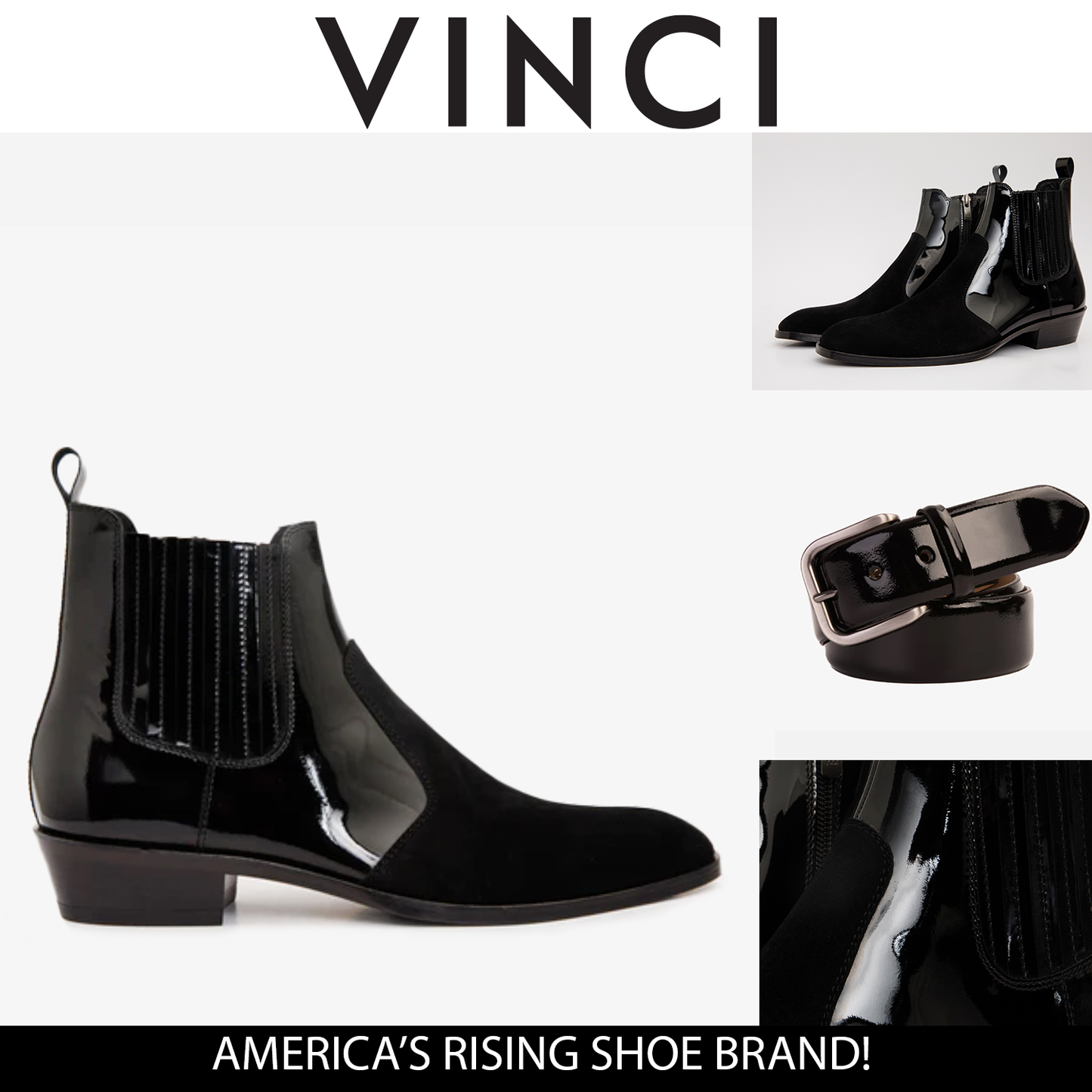 The Sorhag Black Suede Leather Dress Men Boot