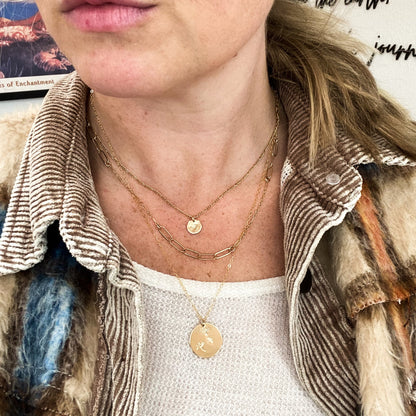 Hand Stamped Wish Coin Necklace