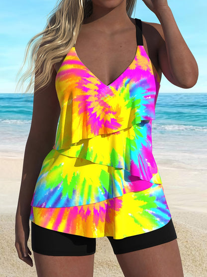 Zhan Dye Tankini Sexy  Stylish Swimsuit Set