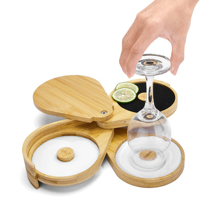 1 Pack 3 Tier Bar Glass Rimmer for Margarita and Cocktail, Bartender Tool,Salt Box Spice Container