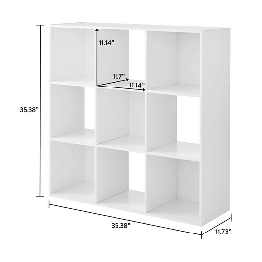 11" 9-Cube Storage Organizer Top panel and 2 middle shelves support up to 22 lbs each; bottom panel supports up to 33 lbs