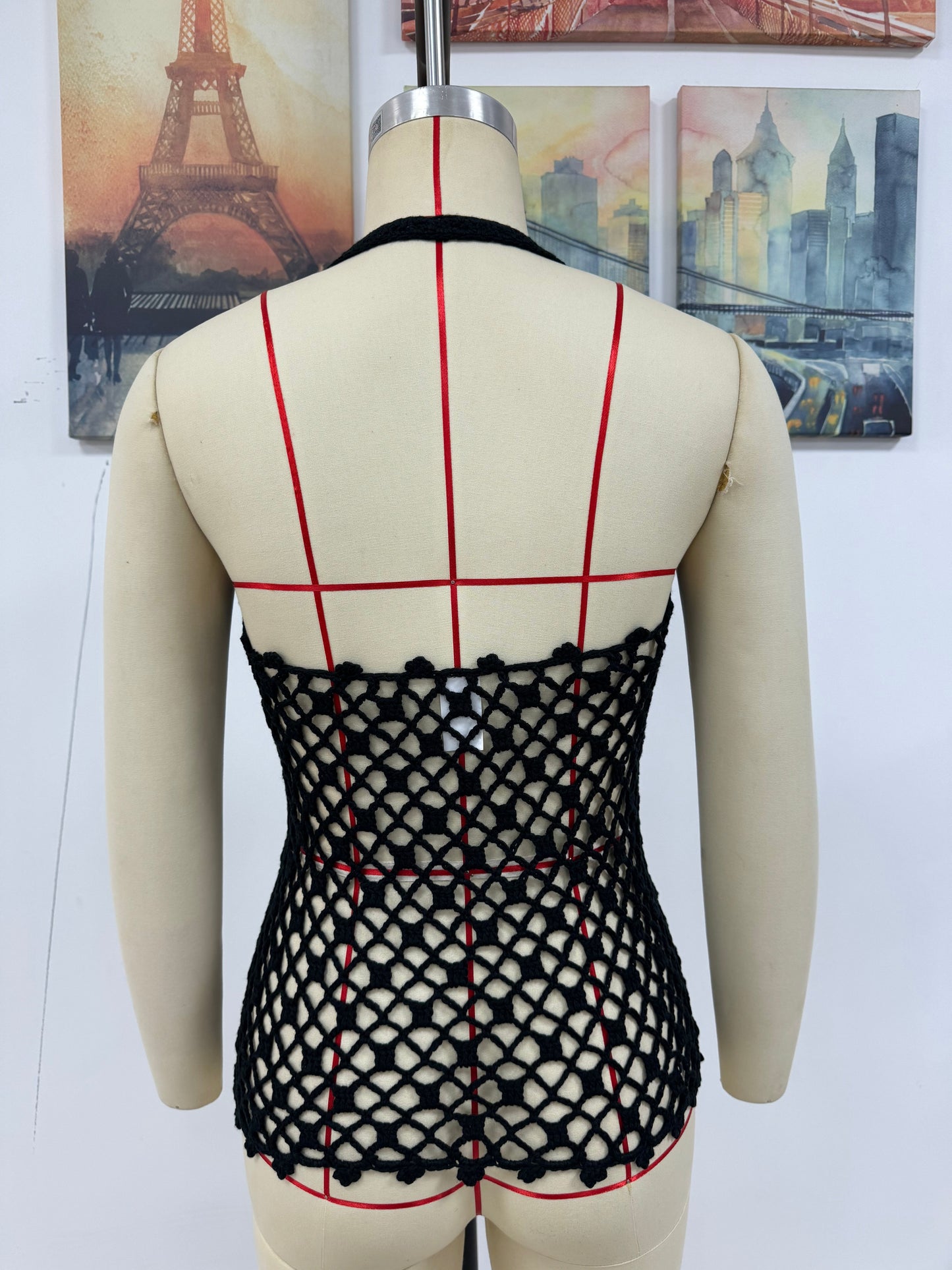 Spring Summer Hollow Out Cutout Beach Holiday Knitted Blouse Coat Beach