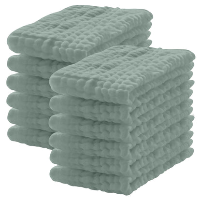 12 Pack Muslin Burp Cloths 100% Cotton Muslin Cloths Large 20''x10'' Extra Soft and Absorbent Baby Burping Cloth - White