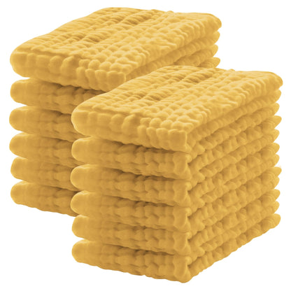 12 Pack Muslin Burp Cloths 100% Cotton Muslin Cloths Large 20''x10'' Extra Soft and Absorbent Baby Burping Cloth - White