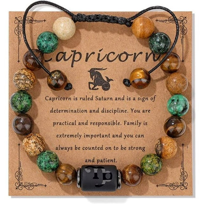 12 Zodiac Sign Constellation Braided Bracelet Virgo Leo Charm Bracelets For Women Men Tiger Eye Stone Bangles Friend Jewelry