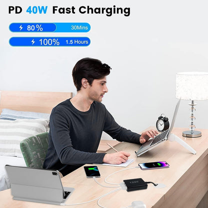 120W Fast Charger QC3.0 GaN USB C Phone Charger 6 Ports Universal Tablet Laptop Charging Block Multiple USB Charger