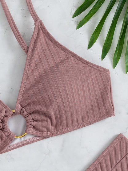 Bikini Swimsuit Sexy Bikini Solid Color V Shaped Pants Swimsuit