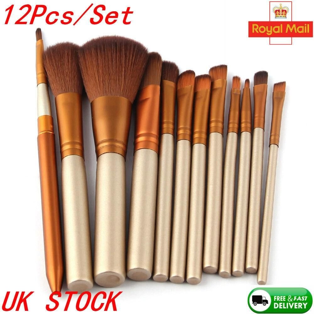 12pcs Makeup Brushes Set Pro Powder Foundation Eyeshadow Eyeliner Lip Brush Tool