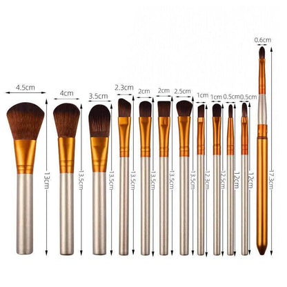 12pcs Makeup Brushes Set Pro Powder Foundation Eyeshadow Eyeliner Lip Brush Tool