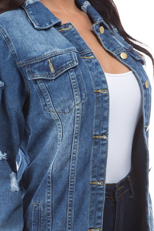 WOMEN FASHION DENIM TRUCKER JACKET