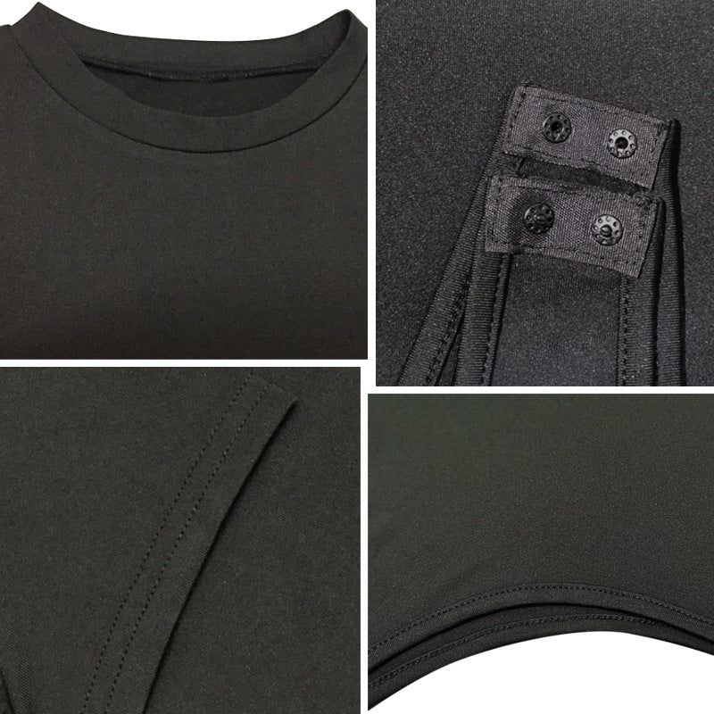 Solid Color Bottoming WomenClothing Basic Casual Short Sleeve round Neck Tight Bodysuit Summer