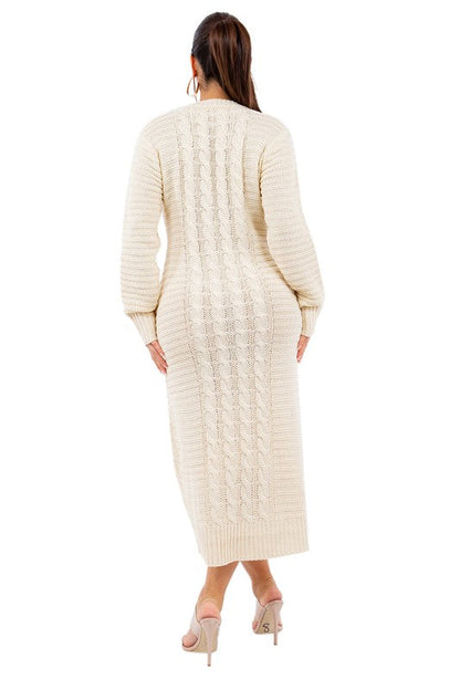 WOMEN FASHION LONG MAXI SWEATER DRESS