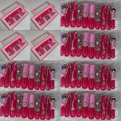 Pink nails acrylic press on nails