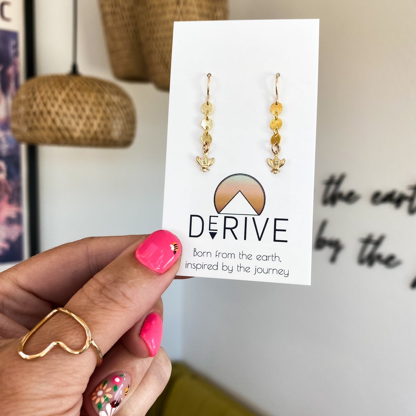 Bee Charm Coin Earrings