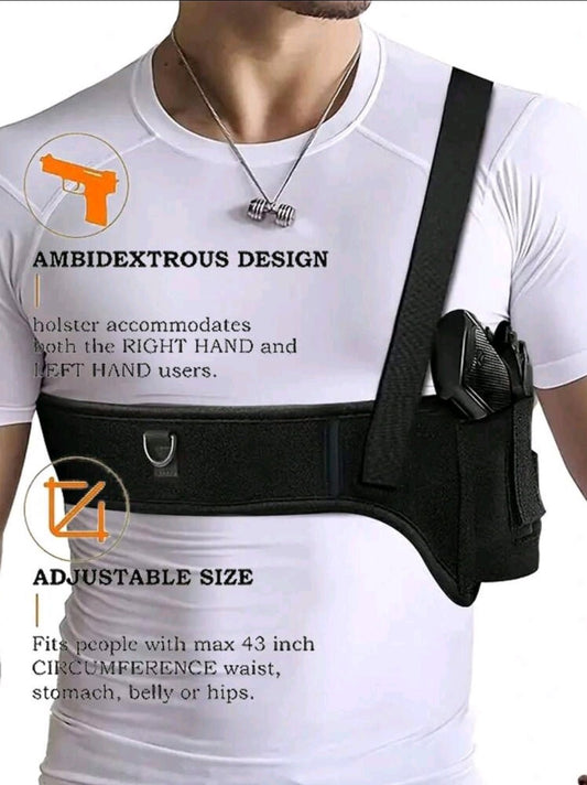 1pc Deep Conceal Shoulder Gun Holster, Unisex Armpit Pistol Holster, Adjustable For Left And Right Shoulder