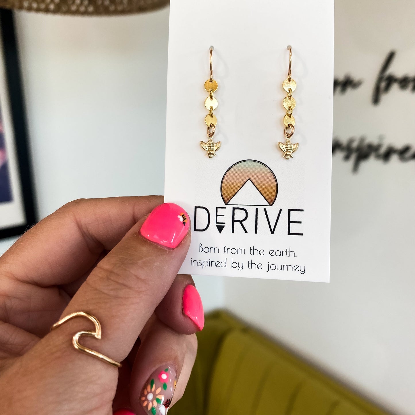 Bee Charm Coin Earrings