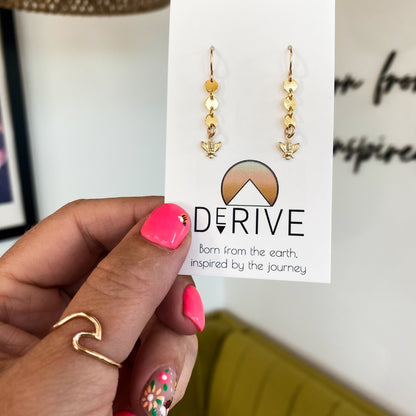 Bee Charm Coin Earrings