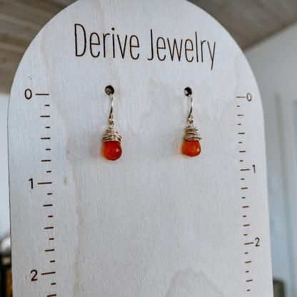 Mini Carnelian Drop Earrings