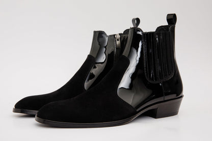 The Sorhag Black Suede Leather Dress Men Boot