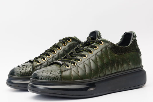 The Adler Green Snk Leather Men Sneaker Limited Edition