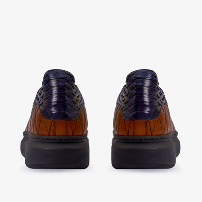 The Adler Pyht  Snk Skin Tan & Navy Men Sneaker