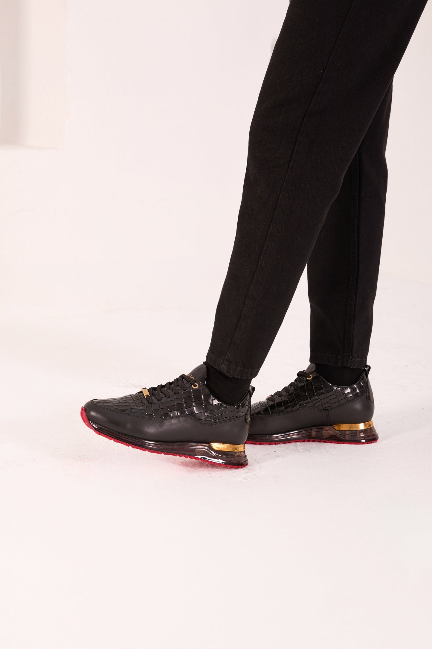 The Marseille Black Leather Men Sneaker