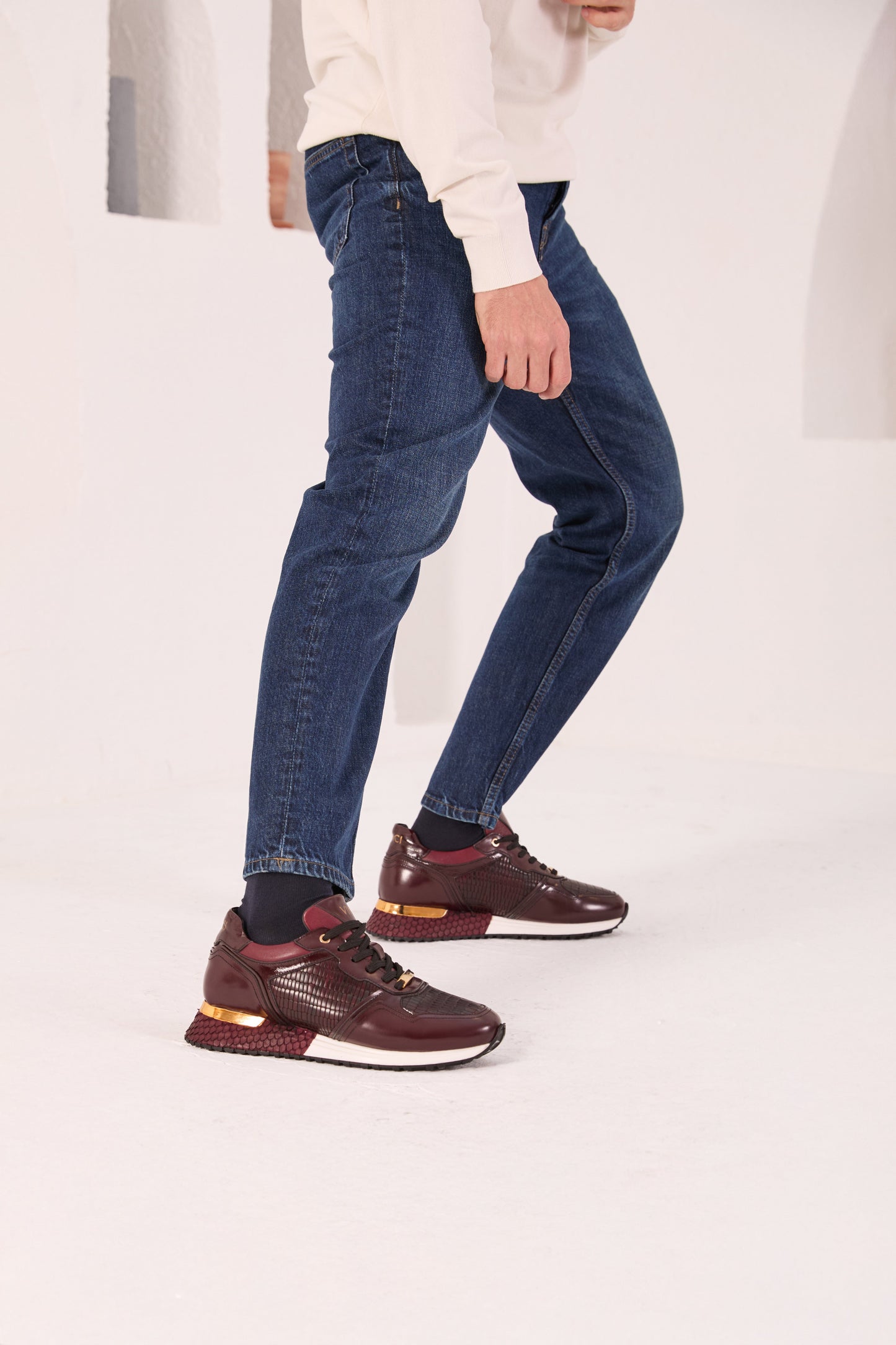 The Empire Burgundy Leather Men Sneaker