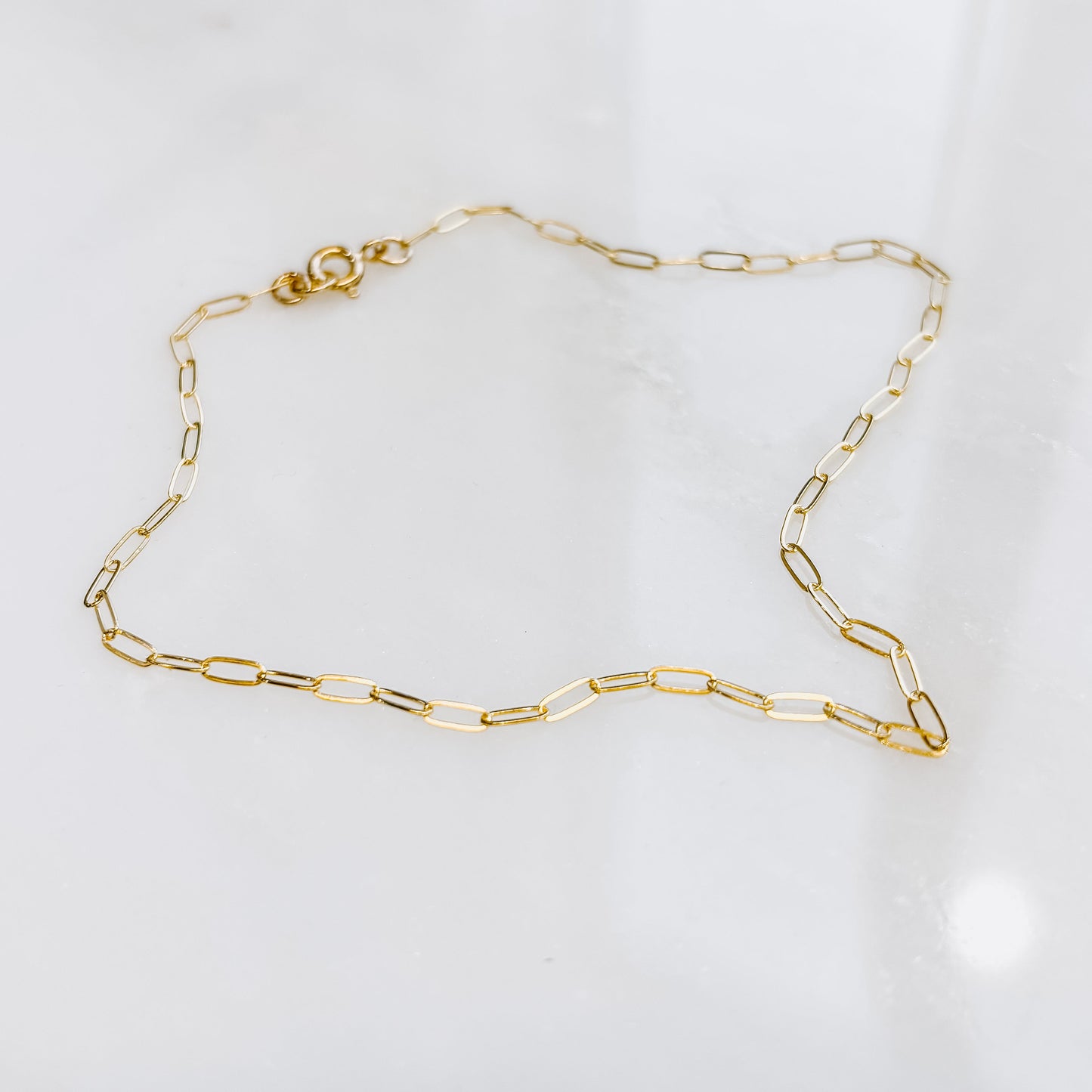 Dainty Paperclip Chain Anklet